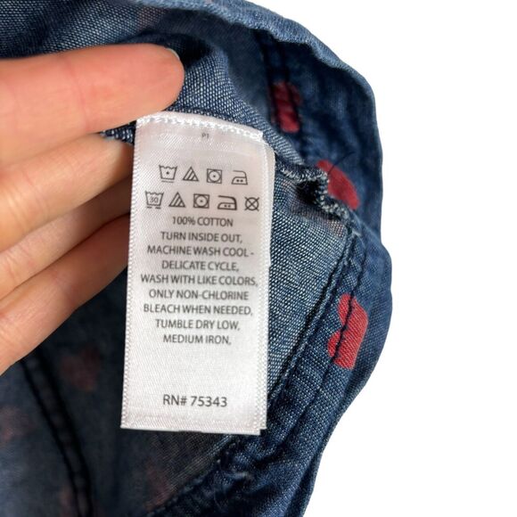 Max Studio Kids Denim Red Heart Overall Dress Girls 18 Months - Picture 2 of 5